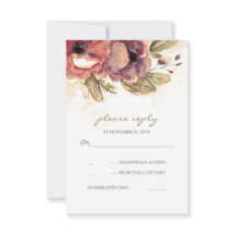 フローラ水彩ウェディングRSVPカード