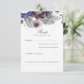 フローラ水彩ウェディングRSVPカード 出欠カード (スタンド正面)