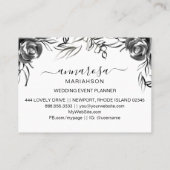 *~*フローラ水彩エレガント黒花シンプル 名刺 (裏面)