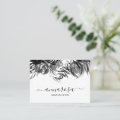 *~*フローラ水彩エレガント黒花シンプル 名刺 (スタンド正面)