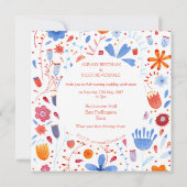 フローラ水彩オレンジブルー 招待状 (裏面)