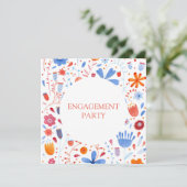 フローラ水彩オレンジブルー 招待状 (スタンド正面)