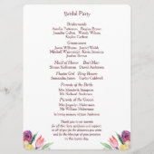 フローラ水彩オンホワイトフラット結婚式 プログラム (裏面)