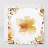 フローラ水彩オートゥム葬サンキューカード 招待状 (裏面)