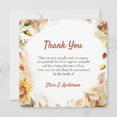 フローラ水彩オートゥム葬サンキューカード 招待状 (正面)