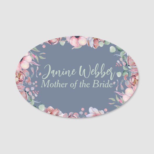 フローラ水彩カスタムウェディング 名札 (正面)