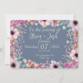 フローラ水彩カスタムウェディング 招待状 (裏面)