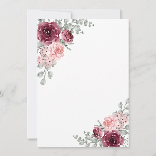 フローラ水彩キンセアニェラ15誕生日 招待状 (裏面)