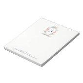 フローラ水彩クレスト(モノグラム) ノートパッド (回転)