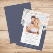 フローラ水彩グリーン日付を青で保存 招待状