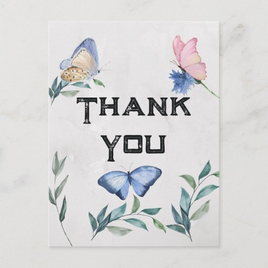 フローラ水彩サンキューカード ポストカード (正面)
