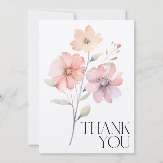 フローラ水彩サンキューノートカード サンキューカード (正面)