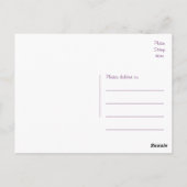 フローラ水彩サンキューパープルフラワー ポストカード (裏面)