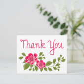 フローラ水彩サンキューパープルフラワー ポストカード (スタンド正面)