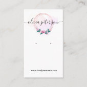 フローラ水彩ジュエリーイヤリング表示カード 名刺 (正面)