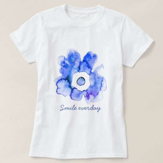 フローラ水彩スマイル抽象芸術アートTシャツ Tシャツ (デザイン正面)