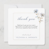 フローラ水彩デイジー葬儀記念ありがとう サンキューカード (正面)