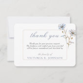 フローラ水彩デイジー葬儀記念ありがとう サンキューカード (正面)