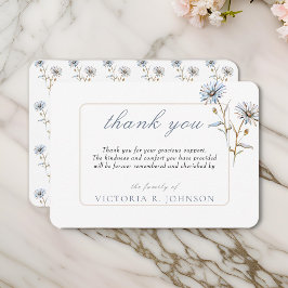 フローラ水彩デイジー葬儀記念ありがとう サンキューカード