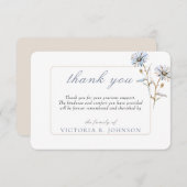 フローラ水彩デイジー葬儀記念ありがとう サンキューカード (正面/裏面)