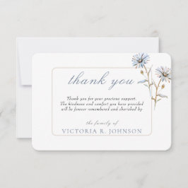 フローラ水彩デイジー葬儀記念ありがとう サンキューカード