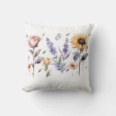 フローラ水彩デザインエレガント – と芸術的Gi クッション (正面)