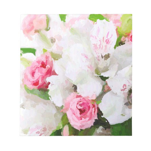 フローラ水彩デザイン ノートパッド (正面)