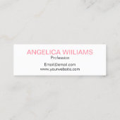 フローラ水彩トレンディーピンクバラ スキニー名刺 (裏面)