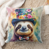 フローラ水彩ナマケモノ2 クッション (ブランケット)