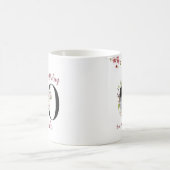 フローラ水彩ハッピー60誕生日カスタム写真 コーヒーマグカップ (中央)