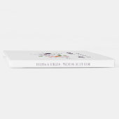 フローラ水彩バラアネモネ薄紫ホワイト結婚ズ ゲストブック (背)