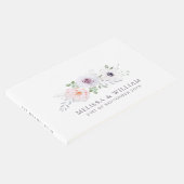 フローラ水彩バラアネモネ薄紫ホワイト結婚ズ ゲストブック (コーナー)