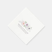 フローラ水彩バラアネモネ薄紫ホワイト結婚ズ スタンダードカクテルナプキン (角)