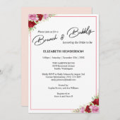 フローラ水彩バラブライダルシャワーブランチ 招待状 (正面/裏面)