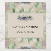 フローラ水彩バラ結婚のワインラベル ワインラベル (シングルラベル)