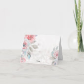 フローラ水彩バラ結婚の折り畳みシーティングカード サンキューカード (裏面)