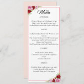 フローラ水彩バラ結婚ズ メニュー (正面/裏面)