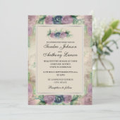 フローラ水彩バラ結婚式招待状 招待状 (スタンド正面)