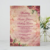 フローラ水彩バラ結婚式招待状 招待状 (スタンド正面)