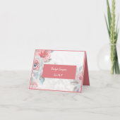 フローラ水彩バラ結婚牡丹のゲストカード サンキューカード (正面)