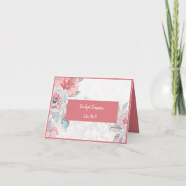 フローラ水彩バラ結婚牡丹のゲストカード サンキューカード