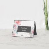 フローラ水彩バラ結婚牡丹のゲストカード サンキューカード (裏面)