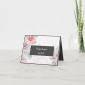 フローラ水彩バラ結婚牡丹のゲストカード サンキューカード (正面)