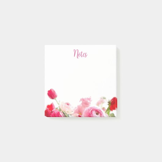 フローラ水彩バラ花カスタムモダン類 ポストイット (正面)