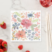 フローラ水彩パターン スタンダードランチョンナプキン (インサイチュ)
