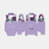 フローラ水彩パープルグリーン結婚リー フェイバーボックス (折り畳みなし)