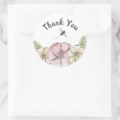 フローラ水彩ビーありがとう ラウンドシール (バッグ)