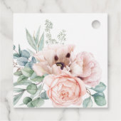 フローラ水彩ピンクブライダルシャワー フェイバータグ (裏面)