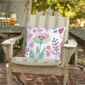 フローラ水彩ピンクブルーママ誕生日 アウトドアクッション (椅子)