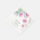 フローラ水彩ピンク牡丹結婚花束 スタンダードカクテルナプキン (角)